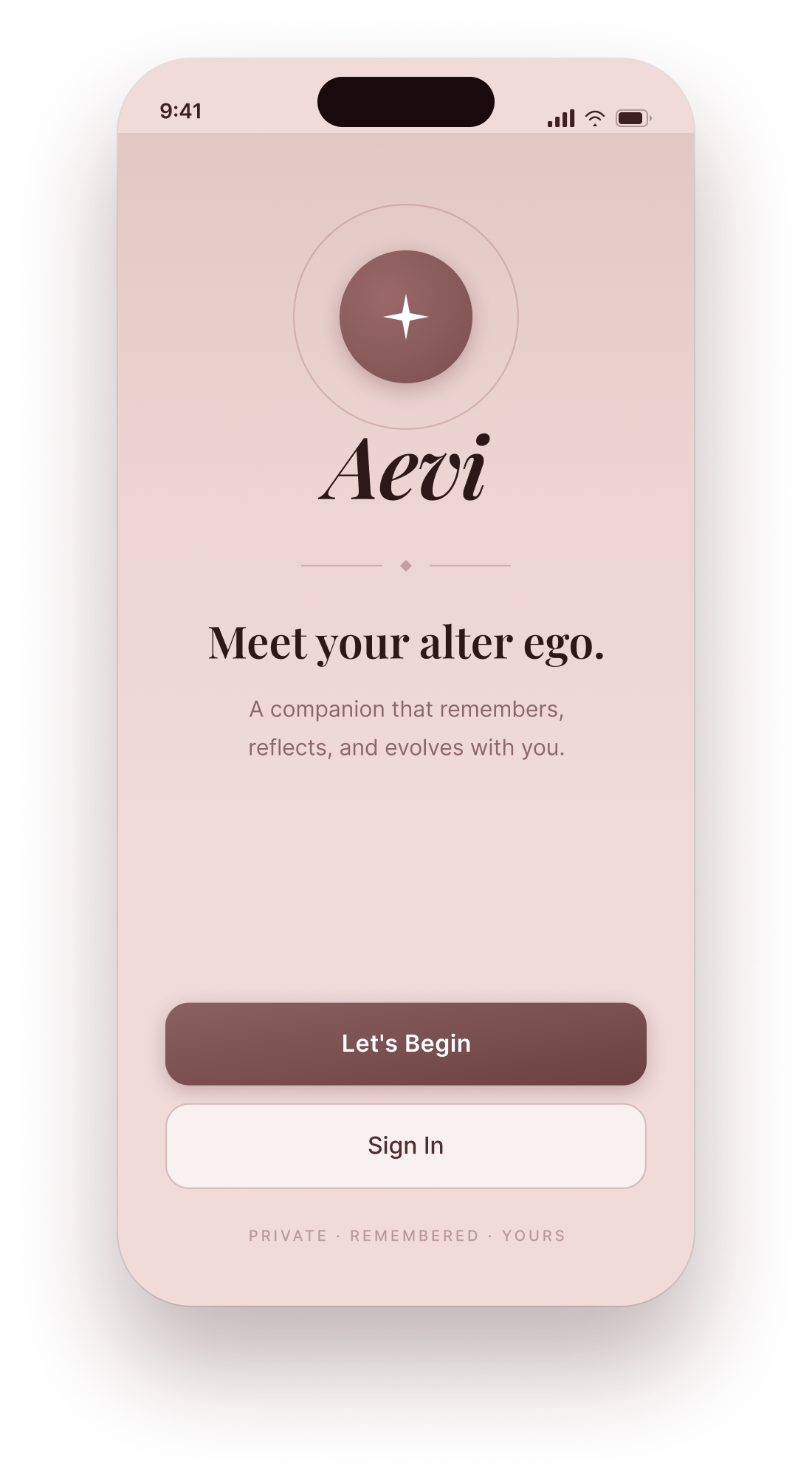 Welcome screen